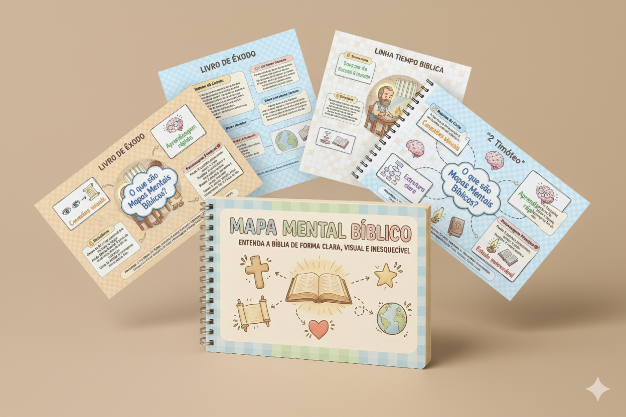 Mapa Mental Bíblico - Conteúdo Interno com Páginas Abertas